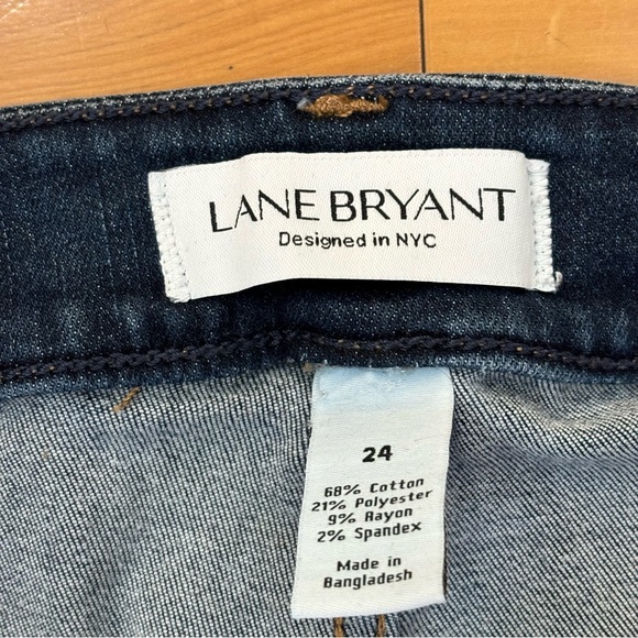 Lane Bryant Midrise Super Stretch Skinny Pedal 5-pocket Denim Jeans Plus size 24 - Picture 7 of 10